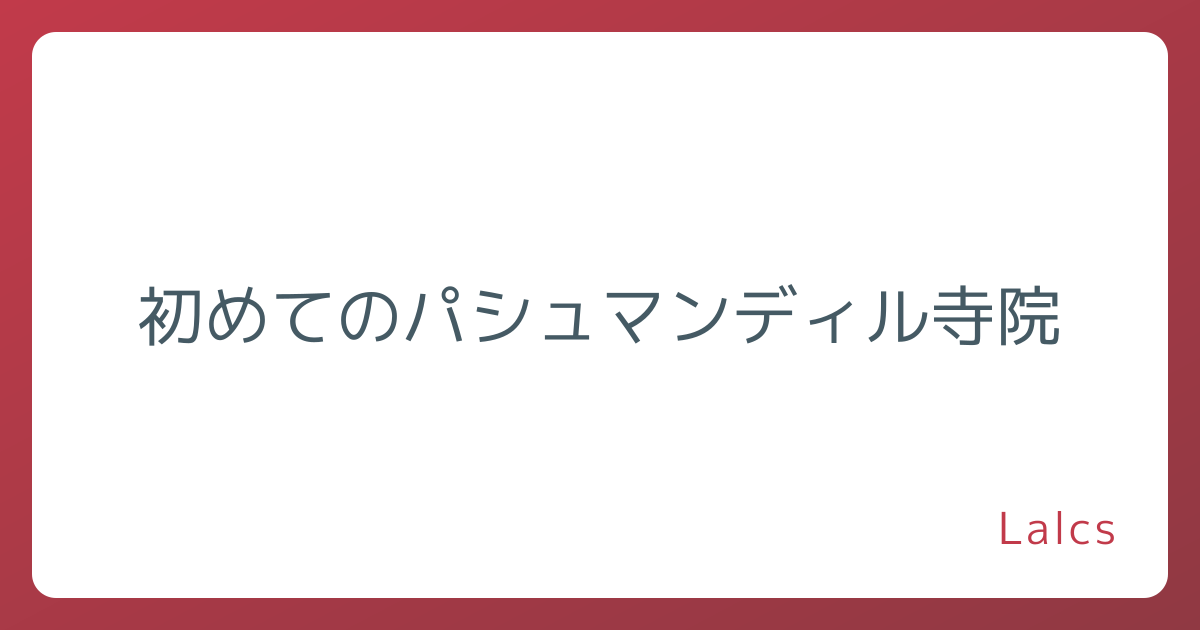 初めてのパシュマンディル寺院